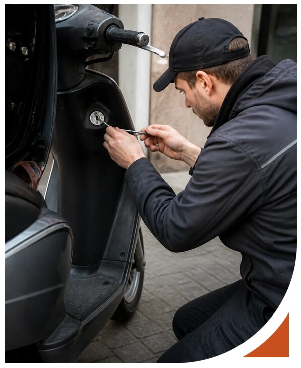 Вскрытие скутера без повреждений и замена замка в Новочеркасске
